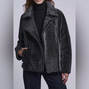 Blue duck genuine shearling moto jacket